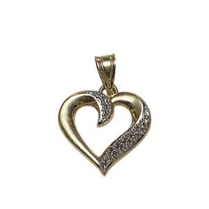 14K Gold Vintage Michael Anthony 14k Yellow & White Gold Heart Pendant